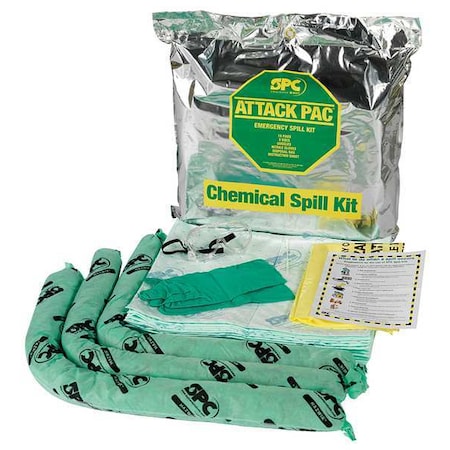 Spill Kit, 7 gal Volume Absorbed per Kit, Bag, Silver MPN:SKH-ATKGRNG