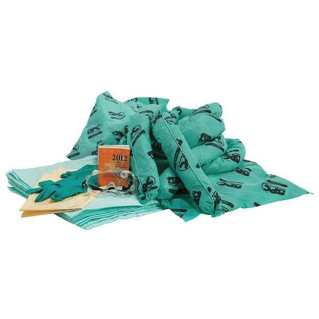 Spill Kit Refill, 17 gal Volume Absorbed per Kit, 20 gal Capacity, Refill, Green MPN:SKH20-R
