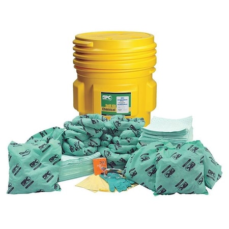 Spill Kit, 63 gal Volume Absorbed per Kit, 65 gal Capacity, Drum, Yellow MPN:SKH65