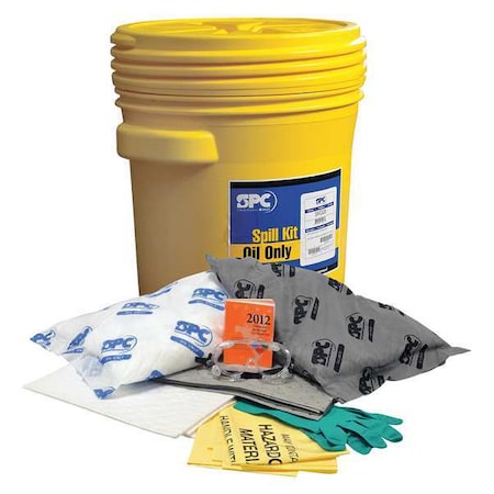 Spill Kit, 15 gal Volume Absorbed per Kit, 20 gal Capacity, Drum, Yellow MPN:SKMA-20