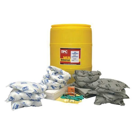 Spill Kit, 55 gal Volume Absorbed per Kit, 55 gal Capacity, Drum, Yellow MPN:SKMA-55