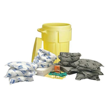 Spill Kit, 55 gal Volume Absorbed per Kit, 55 gal Capacity, Drum, Yellow MPN:SKMA-55W