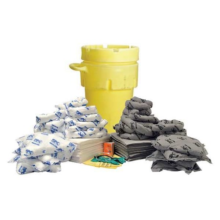 Spill Kit, 75 gal Volume Absorbed per Kit, 95 gal Capacity, Drum, Yellow MPN:SKMA-95W