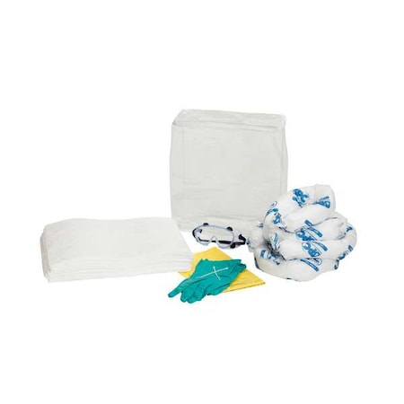 Spill Kit, 10 gal Volume Absorbed per Kit, 9 5/8 gal Capacity, Bag, Clear MPN:SKO-EV