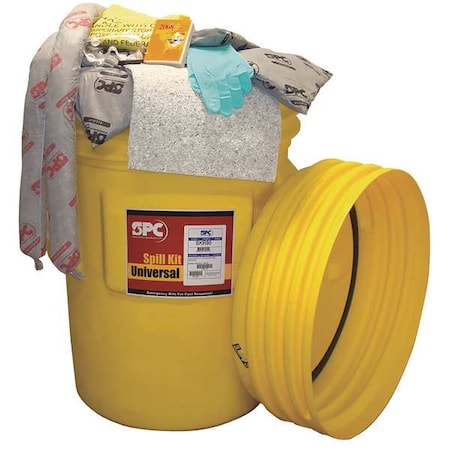 Spill Kit, 93 gal Volume Absorbed per Kit, 95 gal Capacity, Drum, Yellow MPN:SKR-95