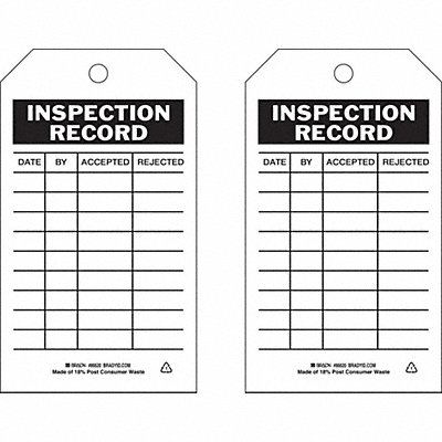Inspection Tag 7inHx4inW HD Poly. PK10 MPN:86500