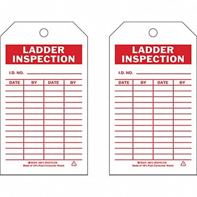 Inspection Tag 7inHx4inW Eco. Poly. PK10 MPN:86610