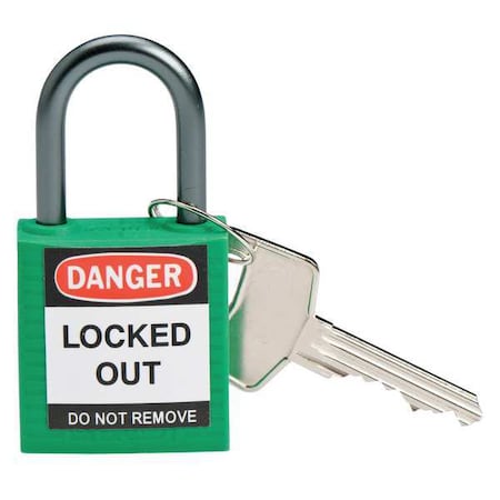 Compact Safety Padlock Green Ka 3/Pk MPN:118955
