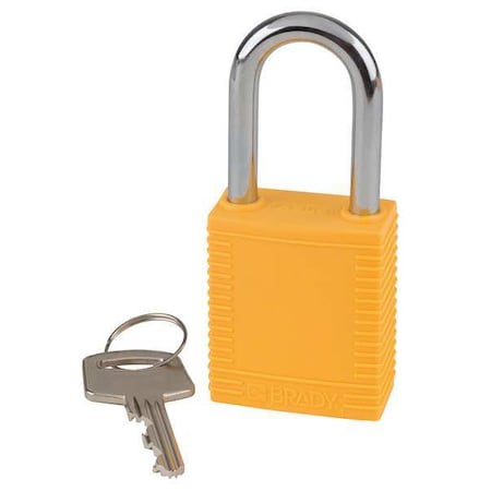 Nyln Padlock Steel 38MMSHA Yellow MPN:51346