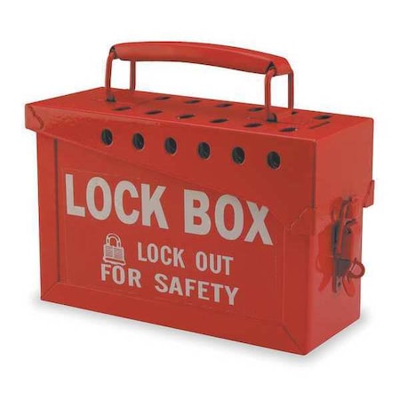 Portable Metal Lock Box- Red MPN:65699
