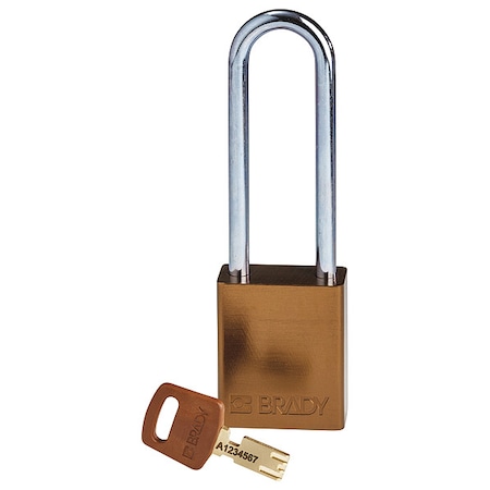 Alum Padlock Brown 76MMSTEEL Shkl Kd MPN:ALU-BRN-76ST-KD