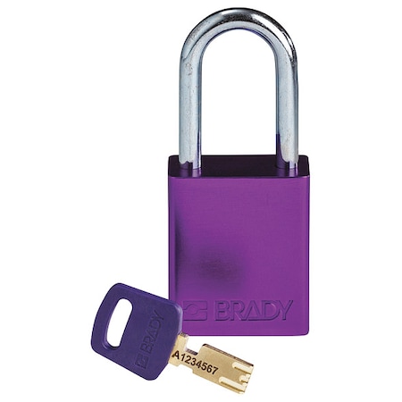 Alum Padlock Purple 38MMSTEEL Shkl Kd MPN:ALU-PRP-38ST-KD