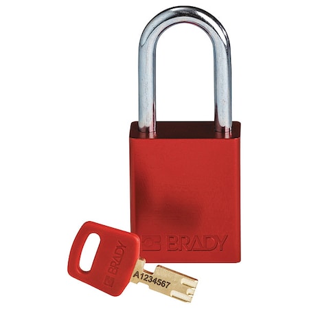 Alum Padlock Red 38MM Steel Shkl Kd MPN:ALU-RED-38ST-KD