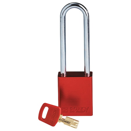 Alum Padlock Red 76MM Steel Shkl Kd MPN:ALU-RED-76ST-KD