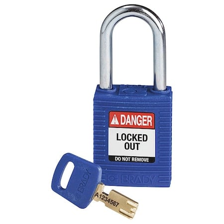 Nylon Padlock Blue 38MMSTEEL Shkl Kd MPN:NYL-BLU-38ST-KD