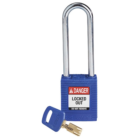 Nylon Padlock Blu 76MM Steel Shkl Kd MPN:NYL-BLU-76ST-KD
