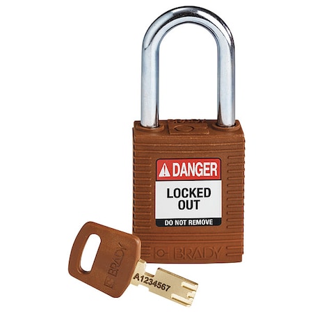 Nylon Padlock Brown 38MMSTEEL Shkl Kd MPN:NYL-BRN-38ST-KD