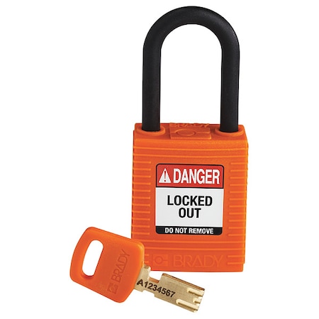 Nylon Padlock Org 38MM Pl Shkl Kd MPN:NYL-ORG-38PL-KD