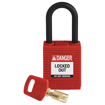 Nylon Padlock Red 38MM Pl Shkl Kd MPN:NYL-RED-38PL-KD