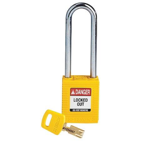 Nylon Padlock Ylw 76MM Steel Shkl Kd MPN:NYL-YLW-76ST-KD