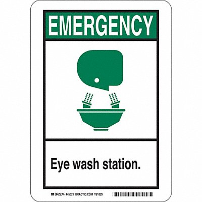 Eye Wash Sign 10X7 Plastic MPN:45089
