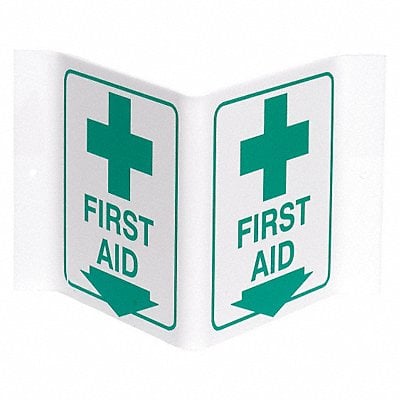 First Aid Sign 6X9 GRN/WHT First Aid MPN:V1FA03A