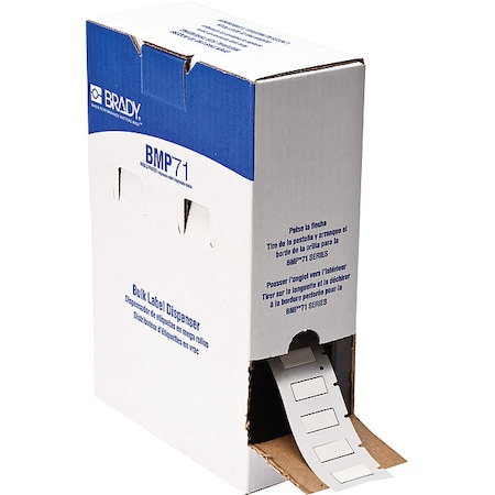 Sleeve Label, White, Polyolefin, 1 in W MPN:BM-250-1-342