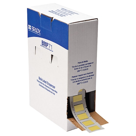 Sleeve Label, Yellow, Polyolefin, 1 in W MPN:BM-375-1-342-YL