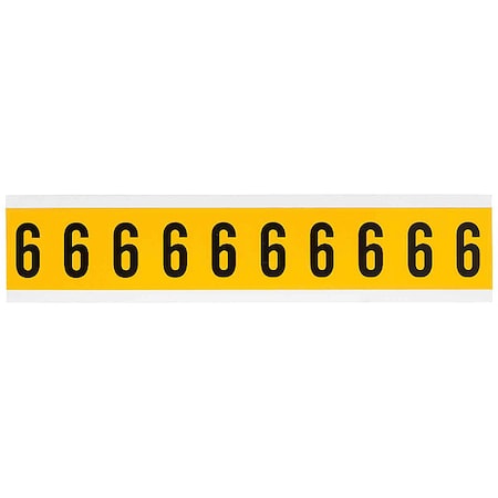 Number Label, 6, 1-1/2in.Hx7/8in.W, Vinyl MPN:1530-6