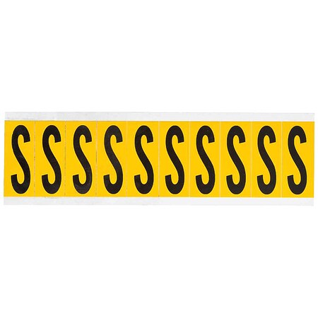 Letter Label, S, 2-1/4in.Hx7/8in.W, Vinyl MPN:1534-S