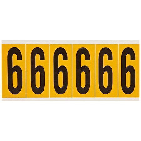 NumberLabel, Vinyl, 3-1/2inH, 1-1/2inW MPN:1550-6