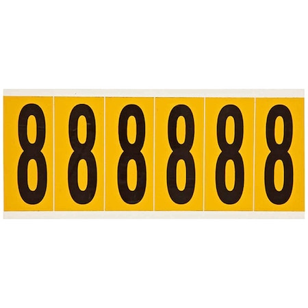 NumberLabel, Vinyl, 3-1/2inH, 1-1/2inW MPN:1550-8