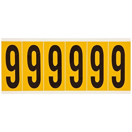 NumberLabel, Vinyl, 3-1/2inH, 1-1/2inW MPN:1550-9