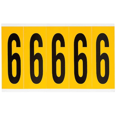Number Label, 6, 5in.Hx1-3/4in.W, Vinyl MPN:1560-6