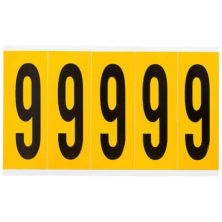 Number Label, 9, 5in.Hx1-3/4in.W, Vinyl MPN:1560-9