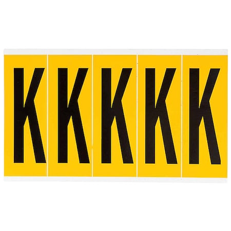 Letter Label, K, 5in.Hx1-3/4in.W, Vinyl MPN:1560-K