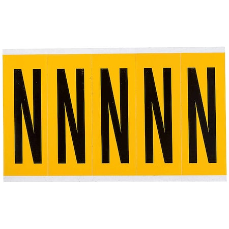 Letter Label, N, 5in.Hx1-3/4in.W, Vinyl MPN:1560-N