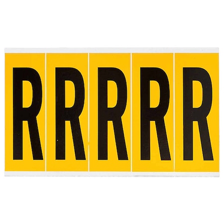 Letter Label, R, 5in.Hx1-3/4in.W, Vinyl MPN:1560-R