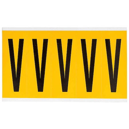 Letter Label, V, 5in.Hx1-3/4in.W, Vinyl MPN:1560-V
