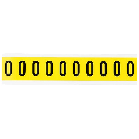 Number Label, 0, 1-1/2in.Hx7/8in.W, Vinyl MPN:3430-0