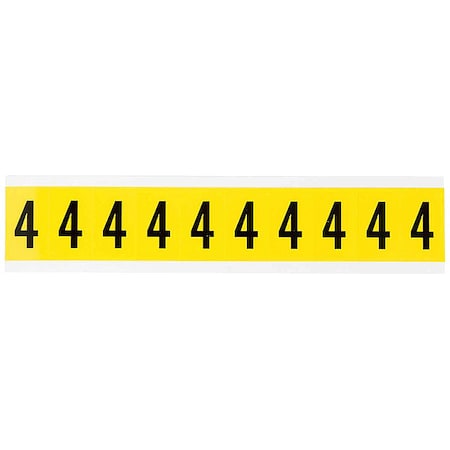 NumberLabel, Vinyl, 1-1/2inH, 7/8inW MPN:3430-4