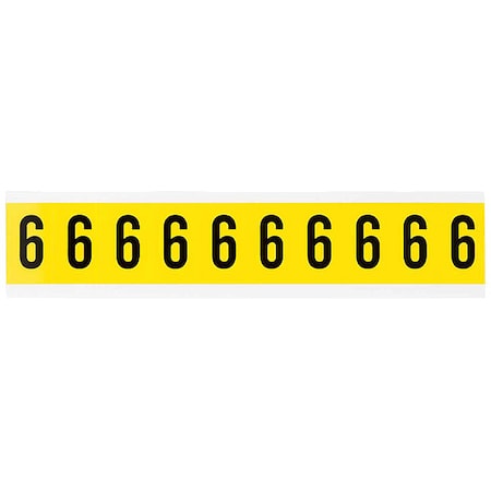 NumberLabel, Vinyl, 1-1/2inH, 7/8inW MPN:3430-6