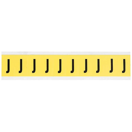 Letter Label, J, 8inW, Black/Yellow, Vinyl MPN:3430-J