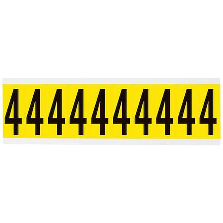 NumberLabel, Vinyl, 2-1/4inH, 7/8inW MPN:3440-4