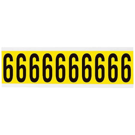 NumberLabel, Vinyl, 2-1/4inH, 7/8inW MPN:3440-6