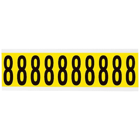 NumberLabel, Vinyl, 2-1/4inH, 7/8inW MPN:3440-8