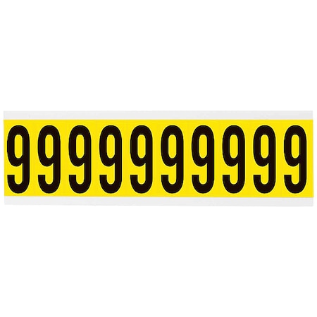 NumberLabel, Vinyl, 2-1/4inH, 7/8inW MPN:3440-9
