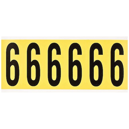 NumberLabel, Vinyl, 3-1/2inH, 1-1/2inW MPN:3450-6