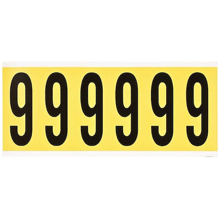 NumberLabel, Vinyl, 3-1/2inH, 1-1/2inW MPN:3450-9