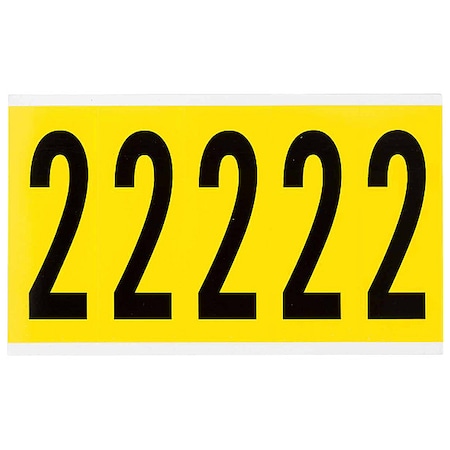 Number Label, 2, 5inHx1-3/4inW, No. Cards 1 MPN:3460-2